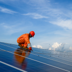 Solar panel installation crains