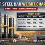 TMT Steel Bar Weight Chart: 8mm, 10mm, 12mm & 16mm Bars