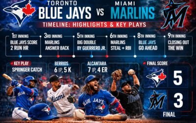 Toronto Blue Jays vs Miami Marlins Timeline