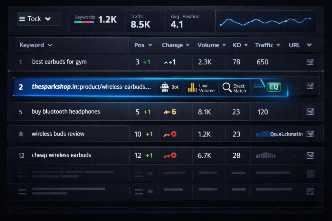 Why “thesparkshop.in:product/wireless-earbuds-bluetooth-5-0-8d-stereo-sound-hi-fi” Is Ranking in Semrush – Full SEO Explanation