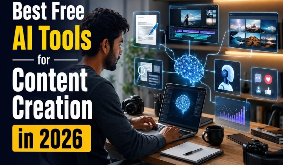 Best free AI tools for content creation including writing video images and research