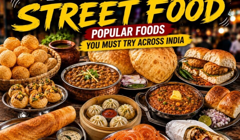 Best Indian street food including golgappa vada pav chole bhature and dosa