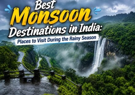 Best monsoon destinations in India with green hills waterfalls and rainy landscapes