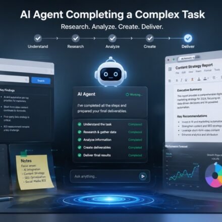 ChatGPT Agent Mode completing a multi-step research task using a virtual browser