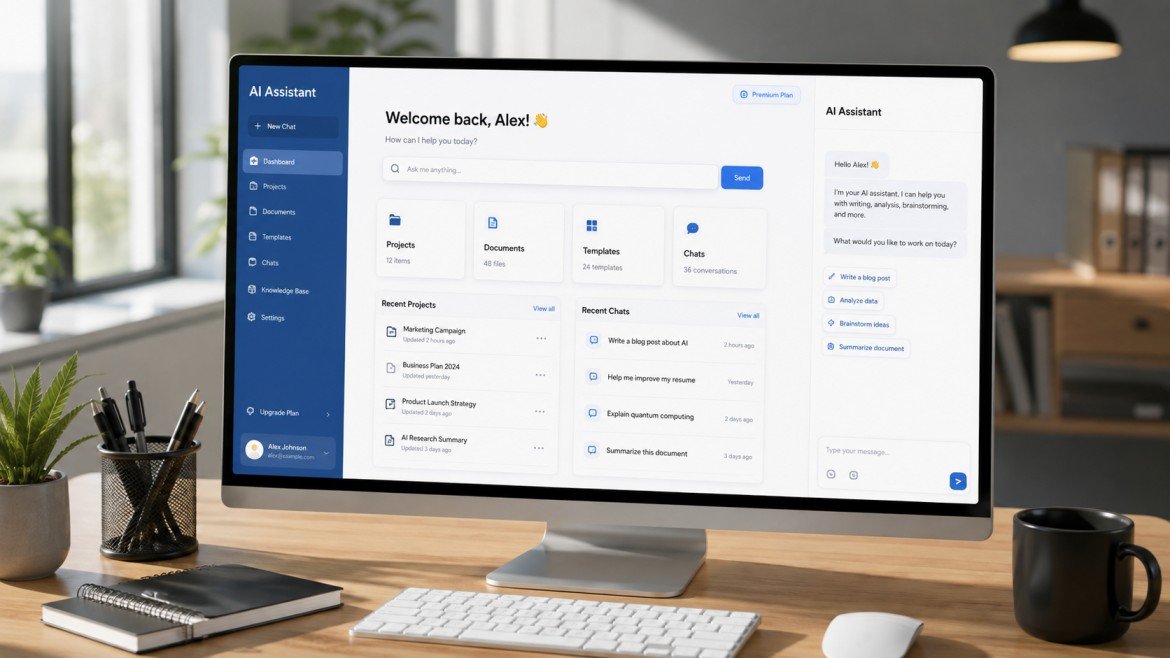 Dashboard illustrating ChatGPT Projects for organizing AI conversations and files.