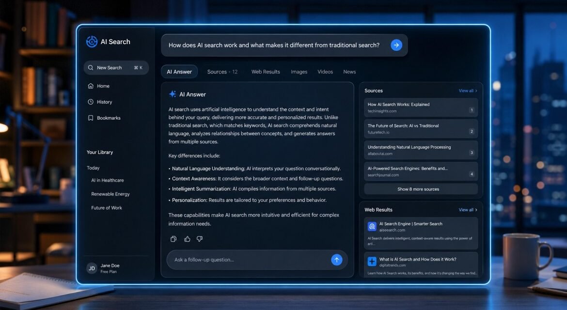ChatGPT Search showing AI-generated answers with web sources and citations