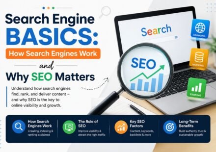 Learn search engine basics, including crawling, indexing, ranking, SEO, keywords, search intent, ranking factors, and technical SEO for beginners.