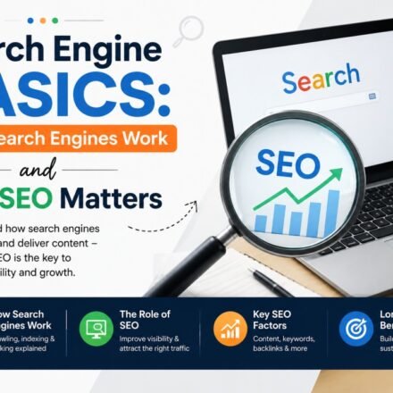 Learn search engine basics, including crawling, indexing, ranking, SEO, keywords, search intent, ranking factors, and technical SEO for beginners.