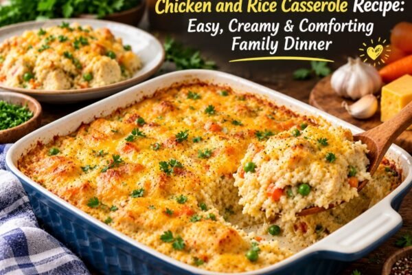 Chicken and Rice Casserole Recipe: Easy, Creamy & Comforting Family Dinner