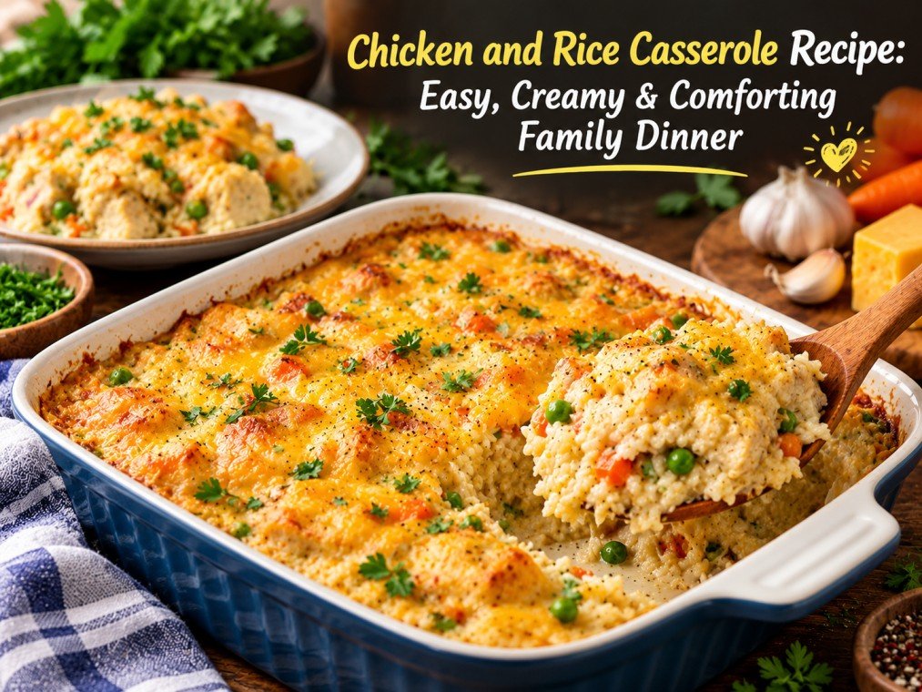 Chicken and Rice Casserole Recipe: Easy, Creamy & Comforting Family Dinner