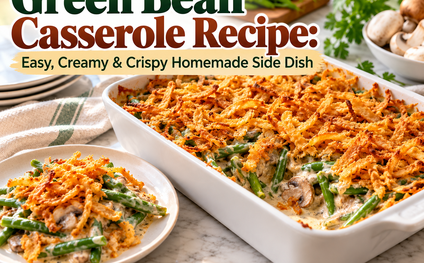 Green Bean Casserole Recipe: Easy, Creamy & Crispy Homemade Side Dish